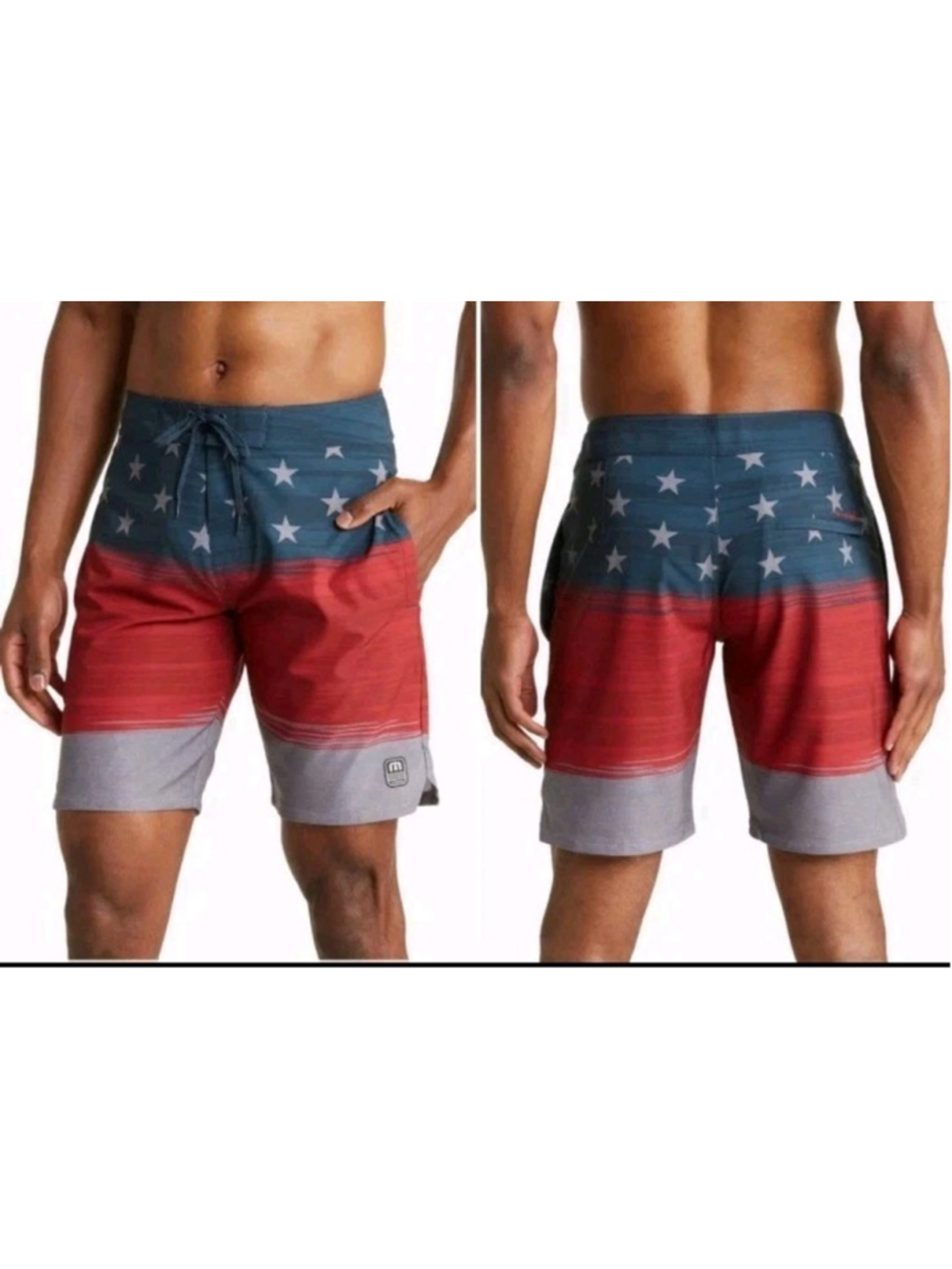 Travis Mathew Starboard Shores 4 Way Stretch Quick Dry Patriotic Boardshort 36
